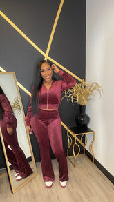 Adore & Velour Me Set- Burgundy